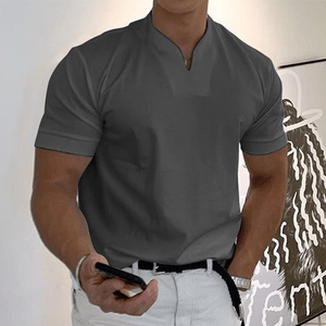 Herren-Poloshirt im Slim Fit mit elegantem V-Ausschnitt