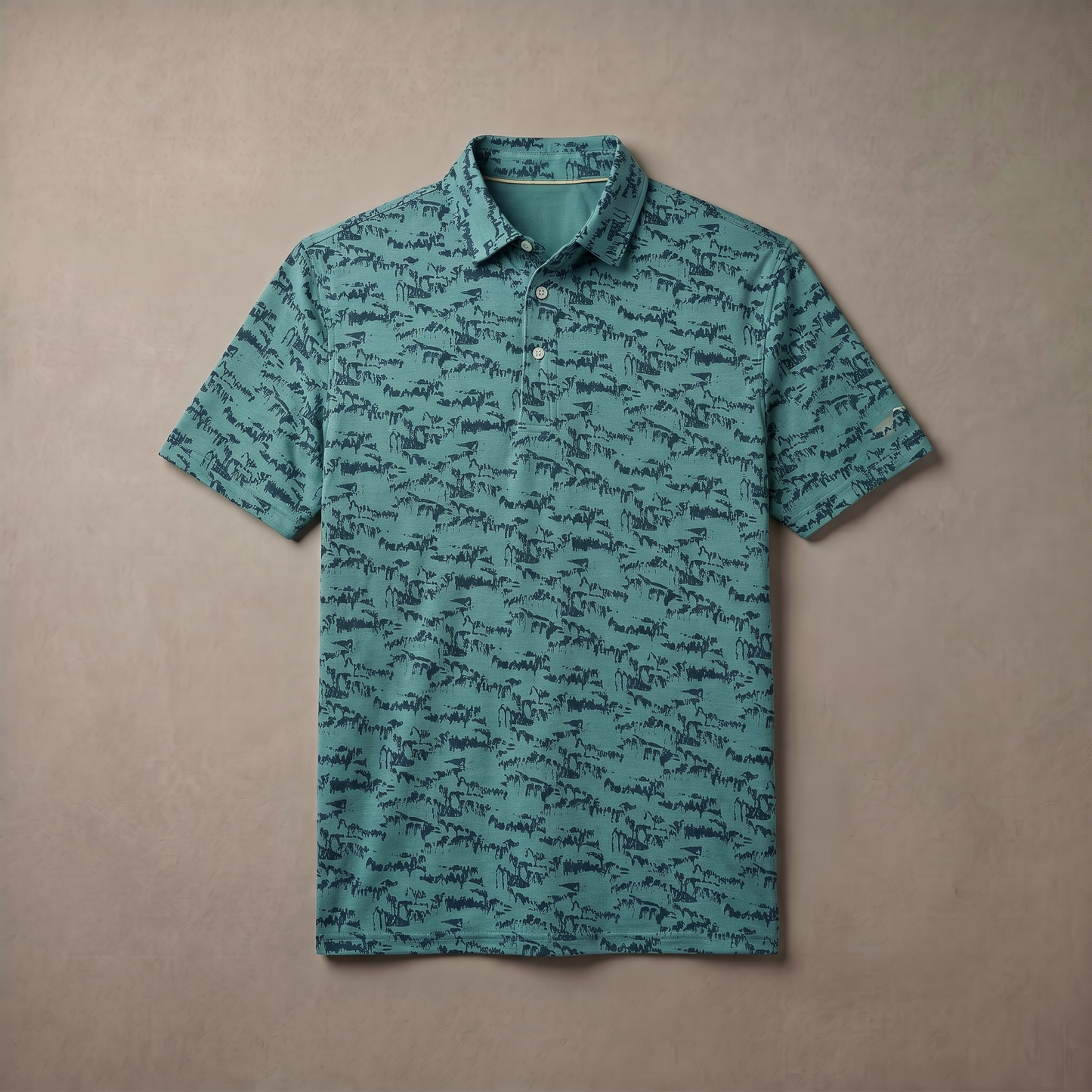 Herren-Poloshirt mit Melange-Print | Feuchtigkeitsableitend | UPF 50 | 4-Wege-Stretch