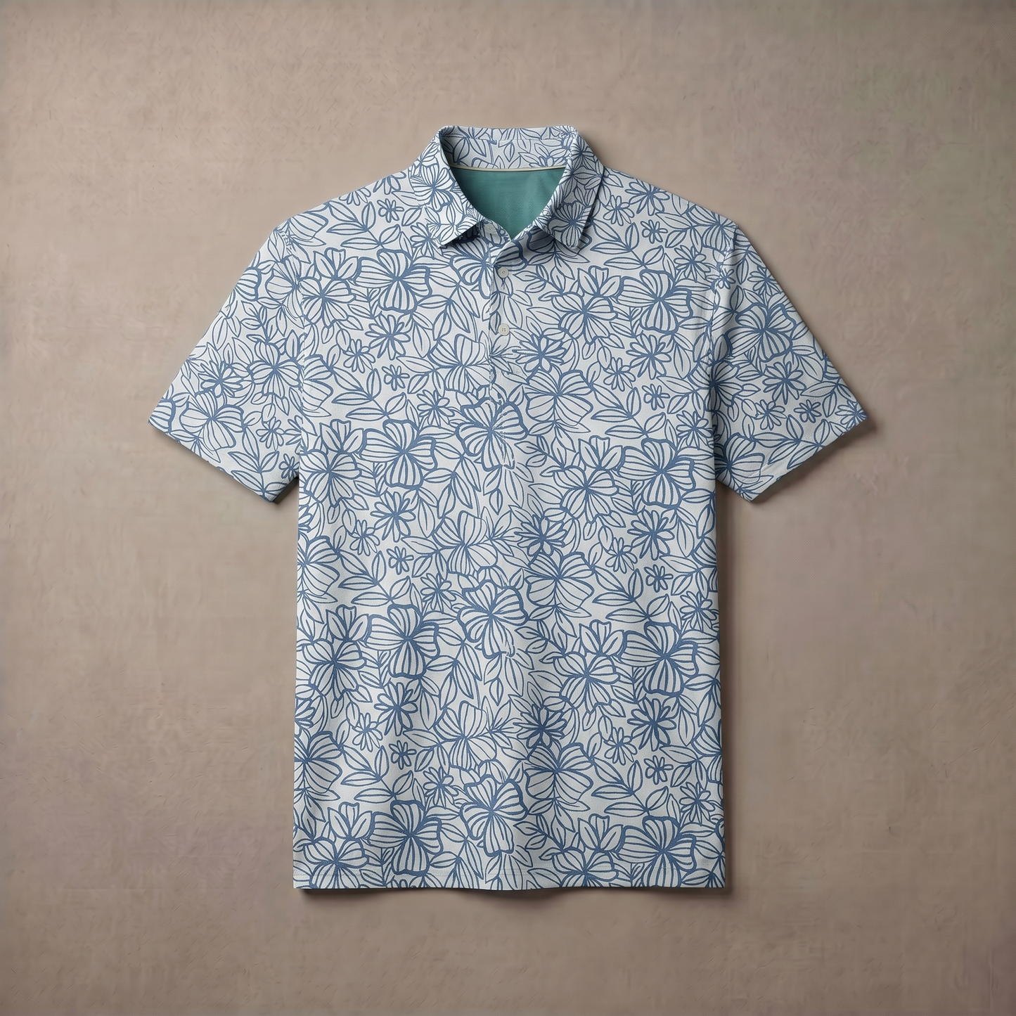 Herren-Poloshirt mit Melange-Print | Feuchtigkeitsableitend | UPF 50 | 4-Wege-Stretch