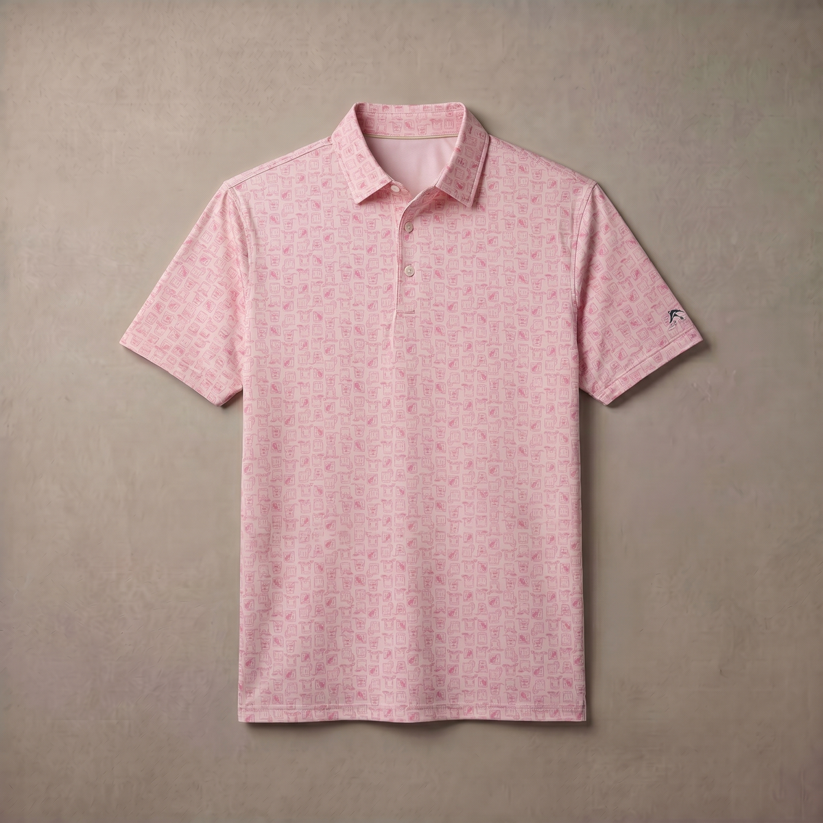 Herren-Poloshirt mit Melange-Print | Feuchtigkeitsableitend | UPF 50 | 4-Wege-Stretch