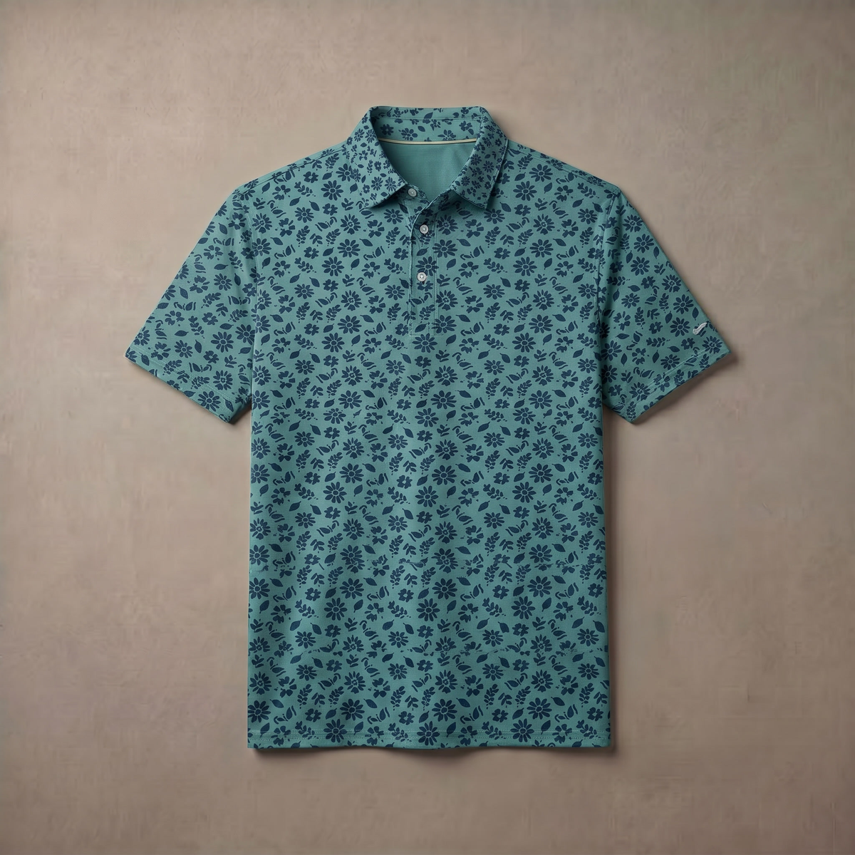 Herren-Poloshirt mit Melange-Print | Feuchtigkeitsableitend | UPF 50 | 4-Wege-Stretch
