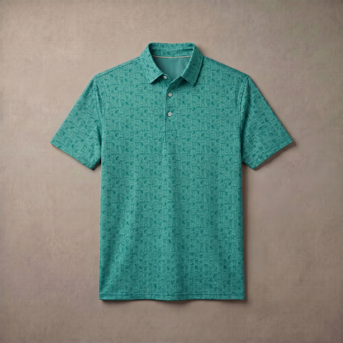 Herren-Poloshirt mit Melange-Print | Feuchtigkeitsableitend | UPF 50 | 4-Wege-Stretch