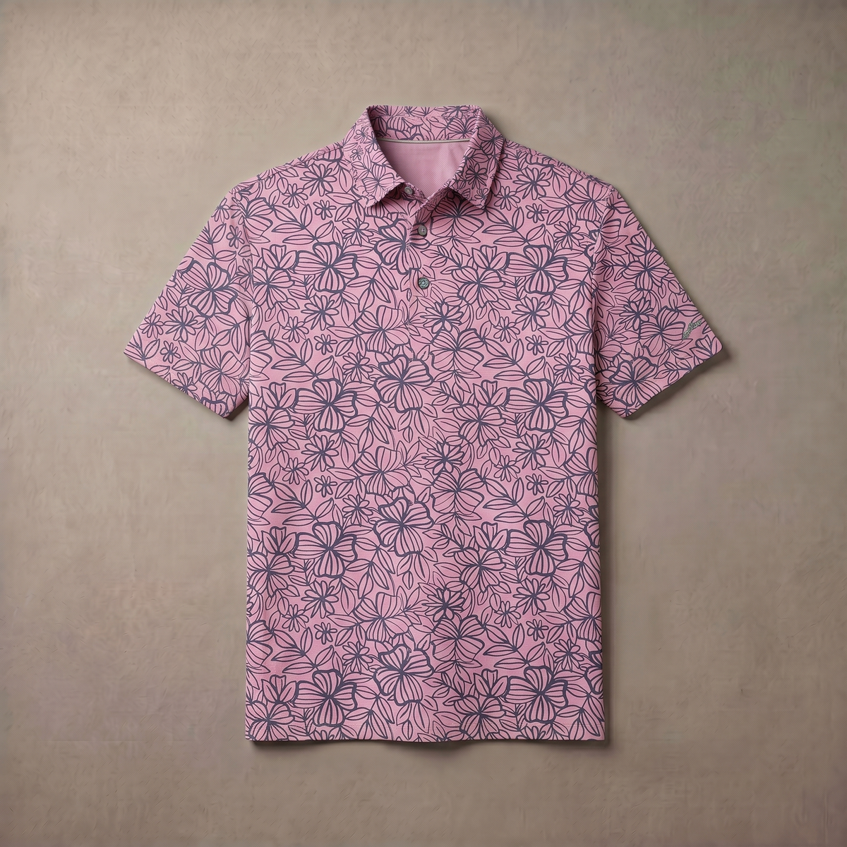 Herren-Poloshirt mit Melange-Print | Feuchtigkeitsableitend | UPF 50 | 4-Wege-Stretch