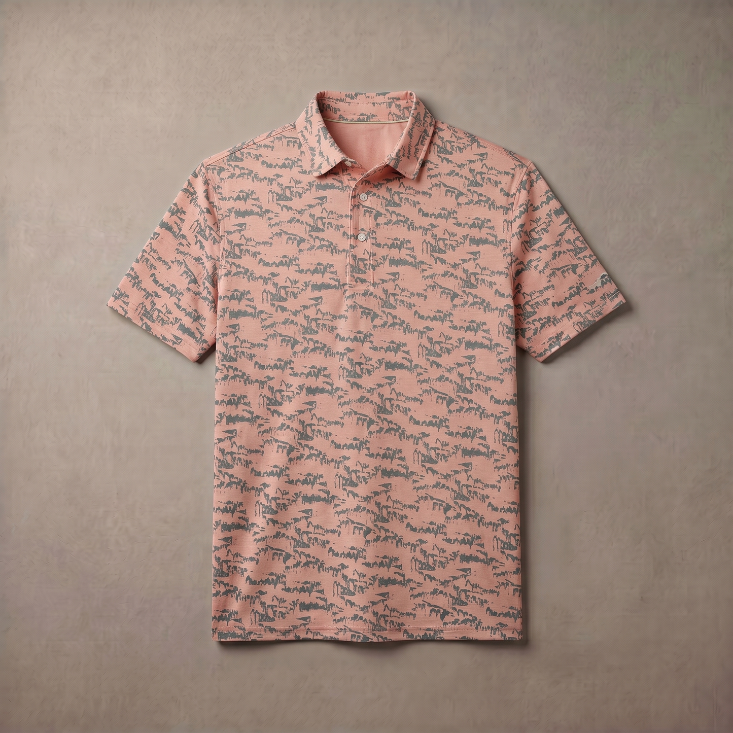 Herren-Poloshirt mit Melange-Print | Feuchtigkeitsableitend | UPF 50 | 4-Wege-Stretch