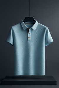 Herren-Poloshirt mit Struktur, kurzärmelig