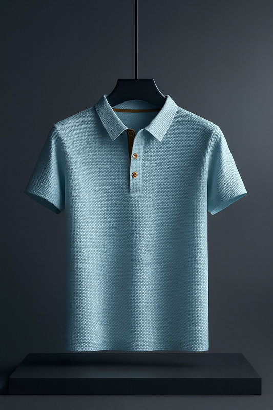 Herren-Poloshirt mit Struktur, kurzärmelig
