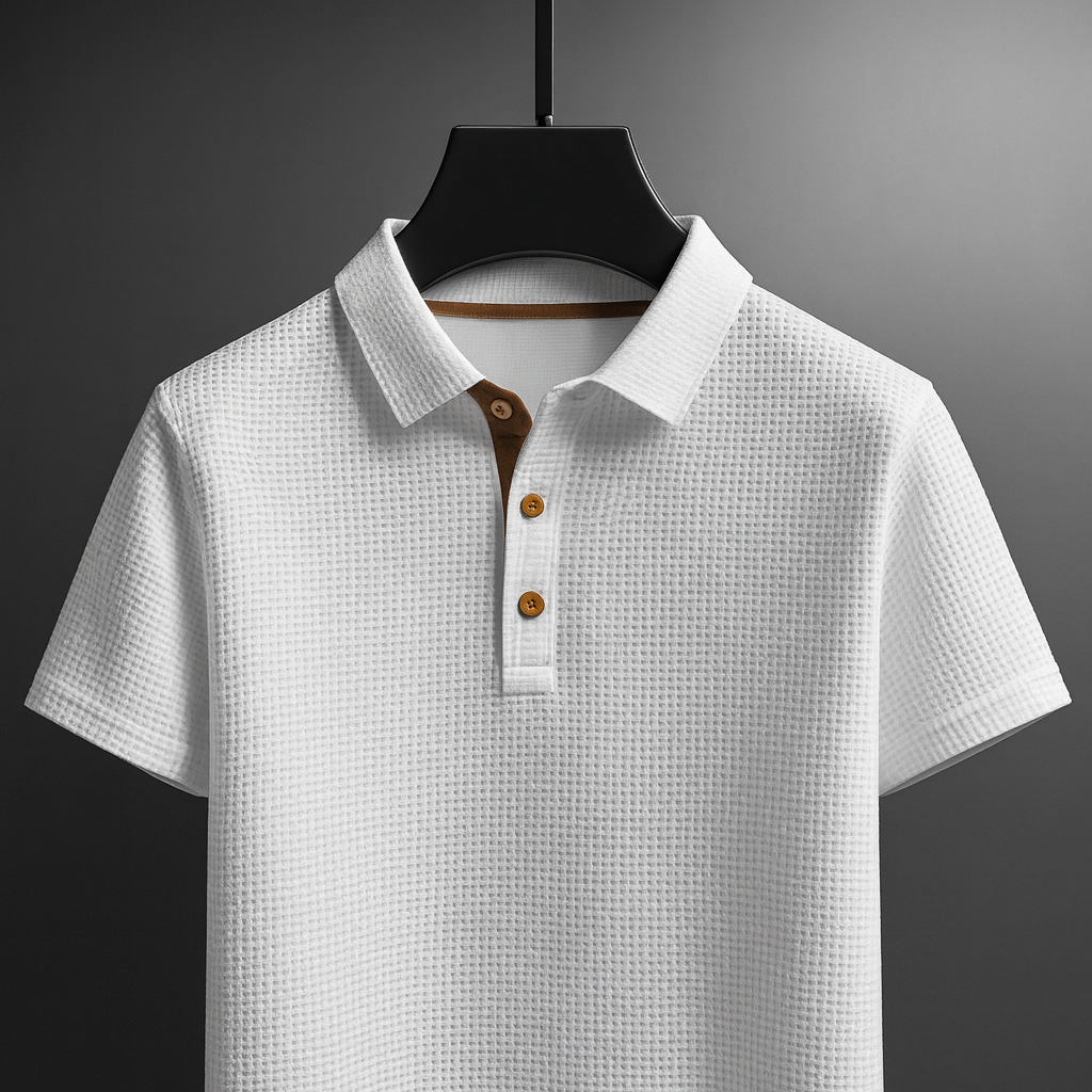 Herren-Poloshirt mit Struktur, kurzärmelig