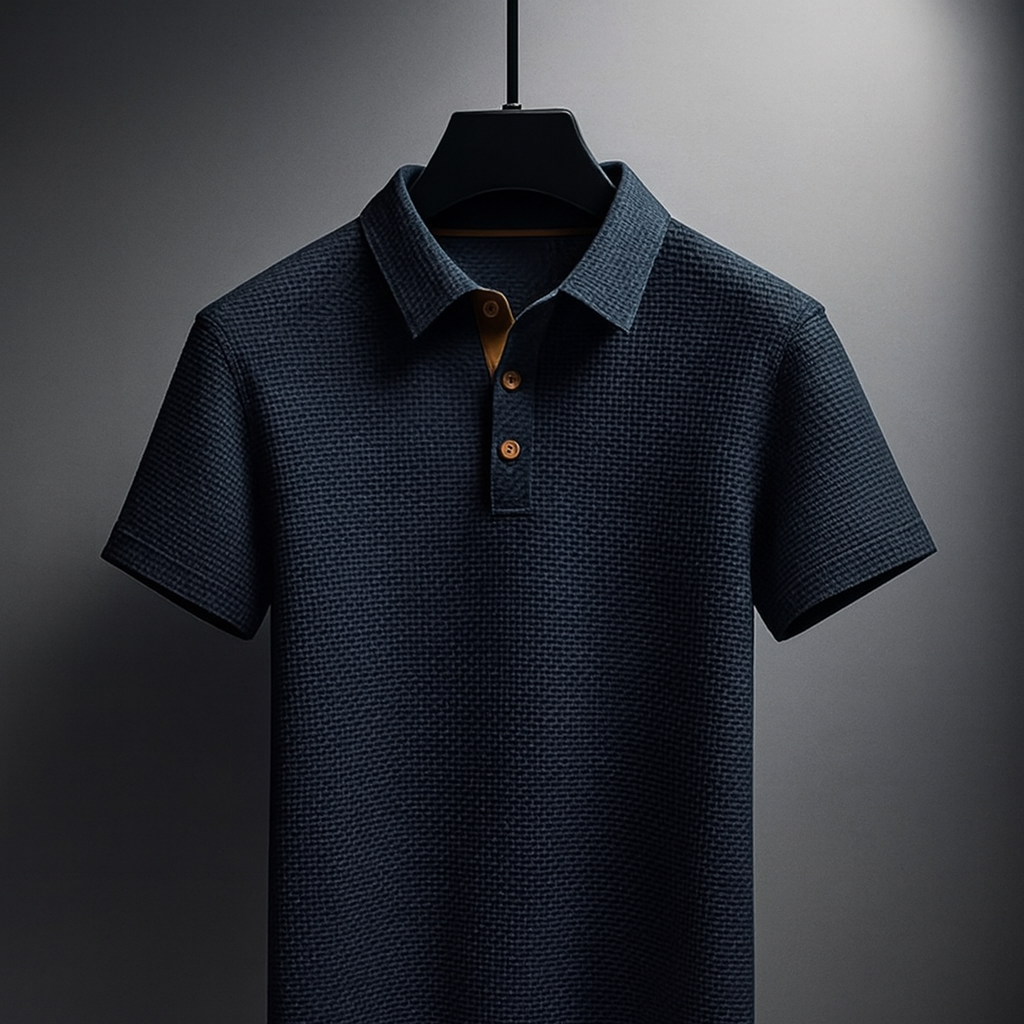 Herren-Poloshirt mit Struktur, kurzärmelig