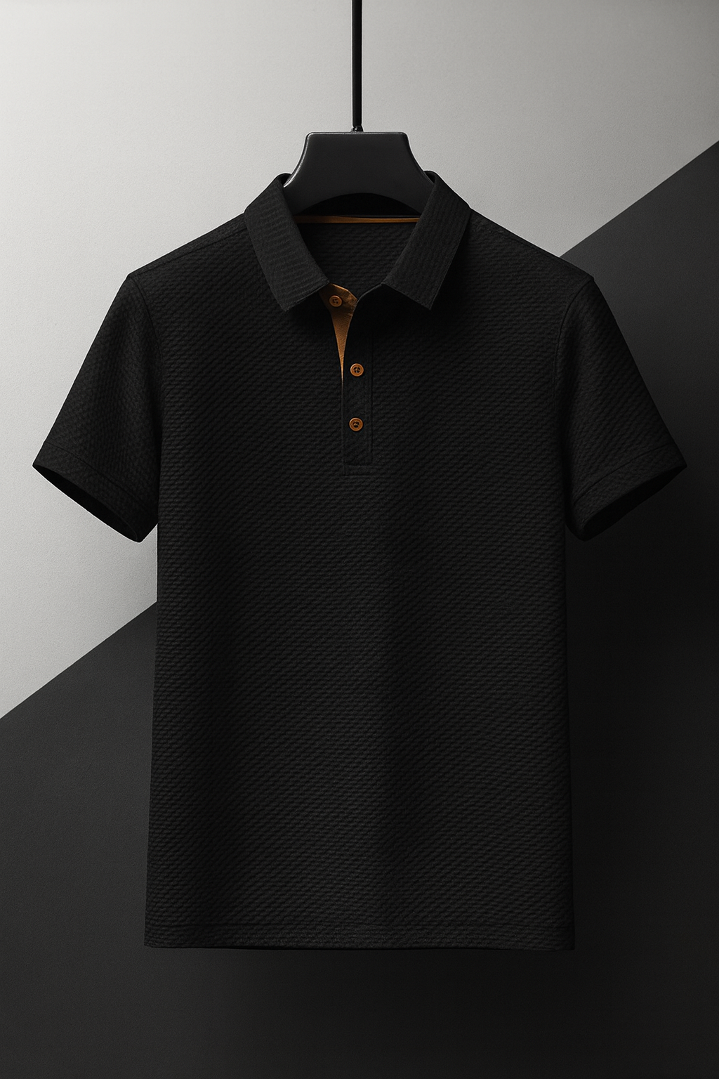 Herren-Poloshirt mit Struktur, kurzärmelig