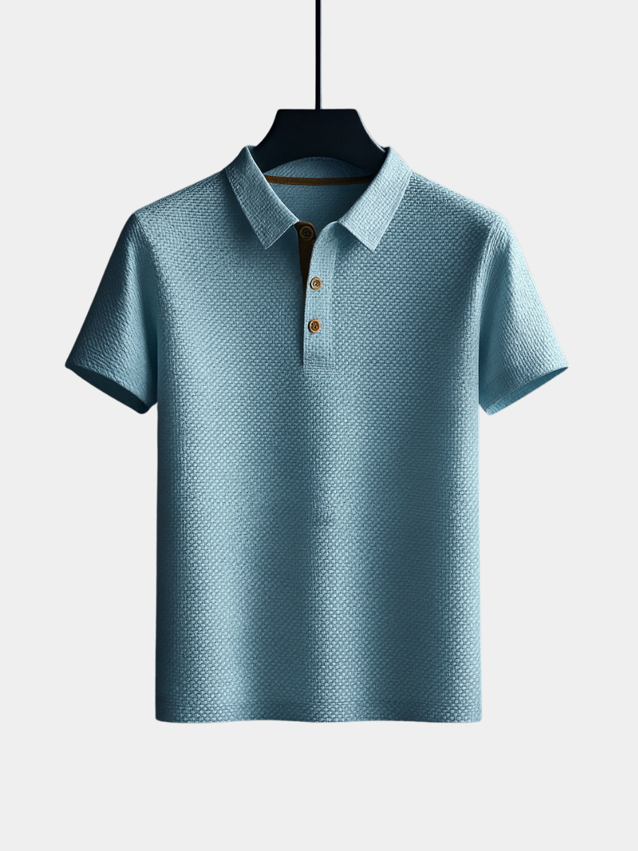 Herren-Poloshirt mit Struktur, kurzärmelig
