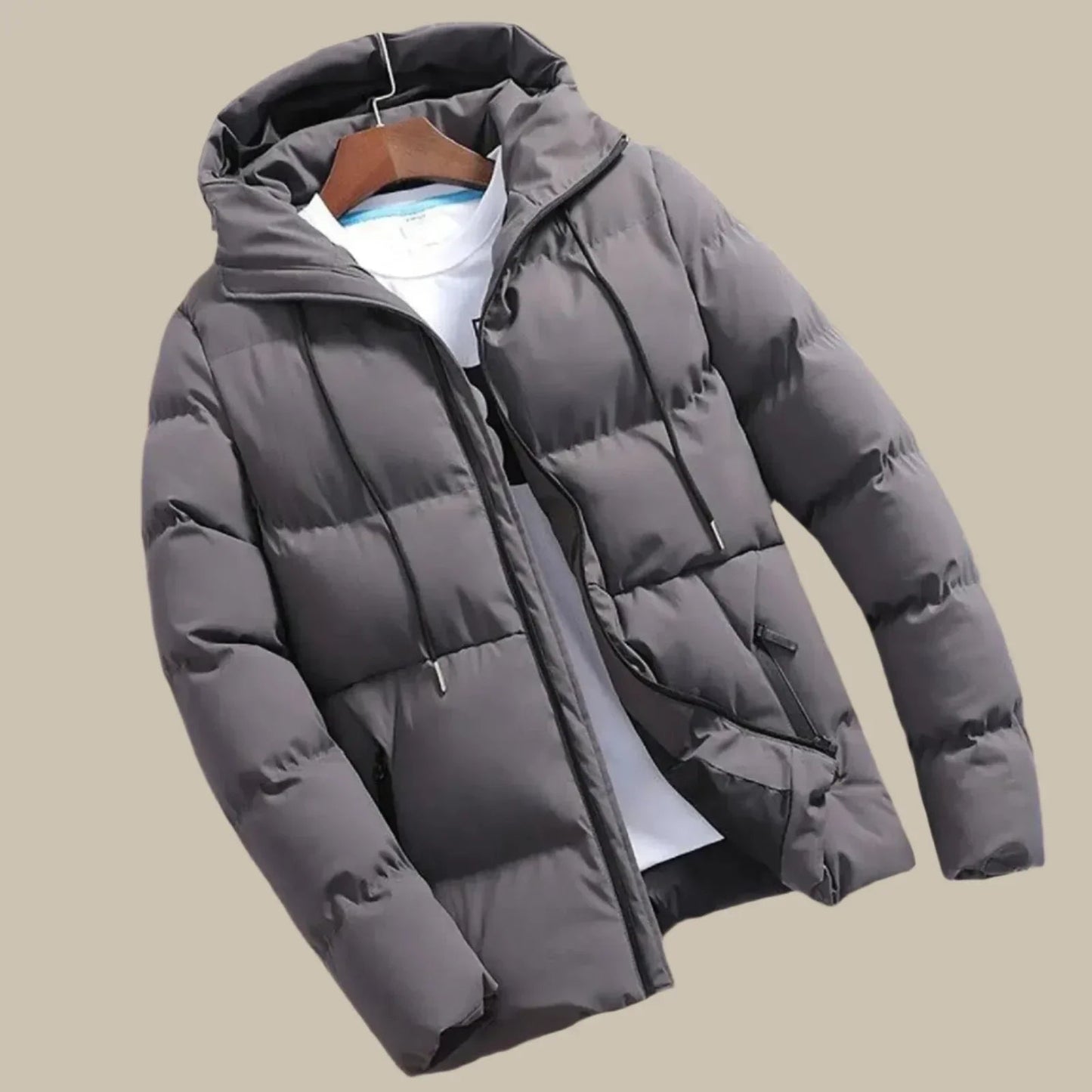 Herren-Pufferjacke mit Kapuze