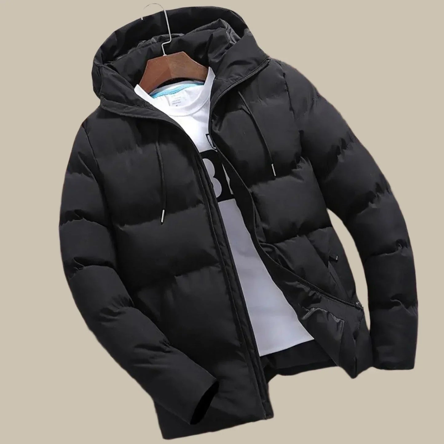Herren-Pufferjacke mit Kapuze