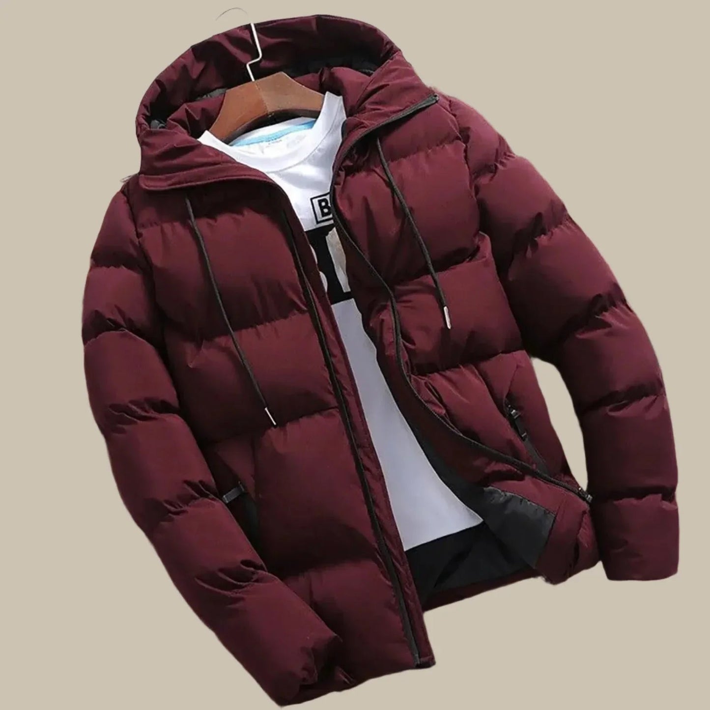 Herren-Pufferjacke mit Kapuze