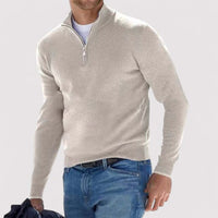 Herren-Pullover mit halbem Reißverschluss