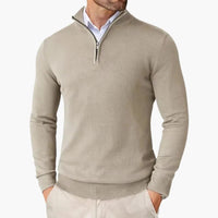 Herren-Pullover mit Quarter-Zip und langen Ärmeln