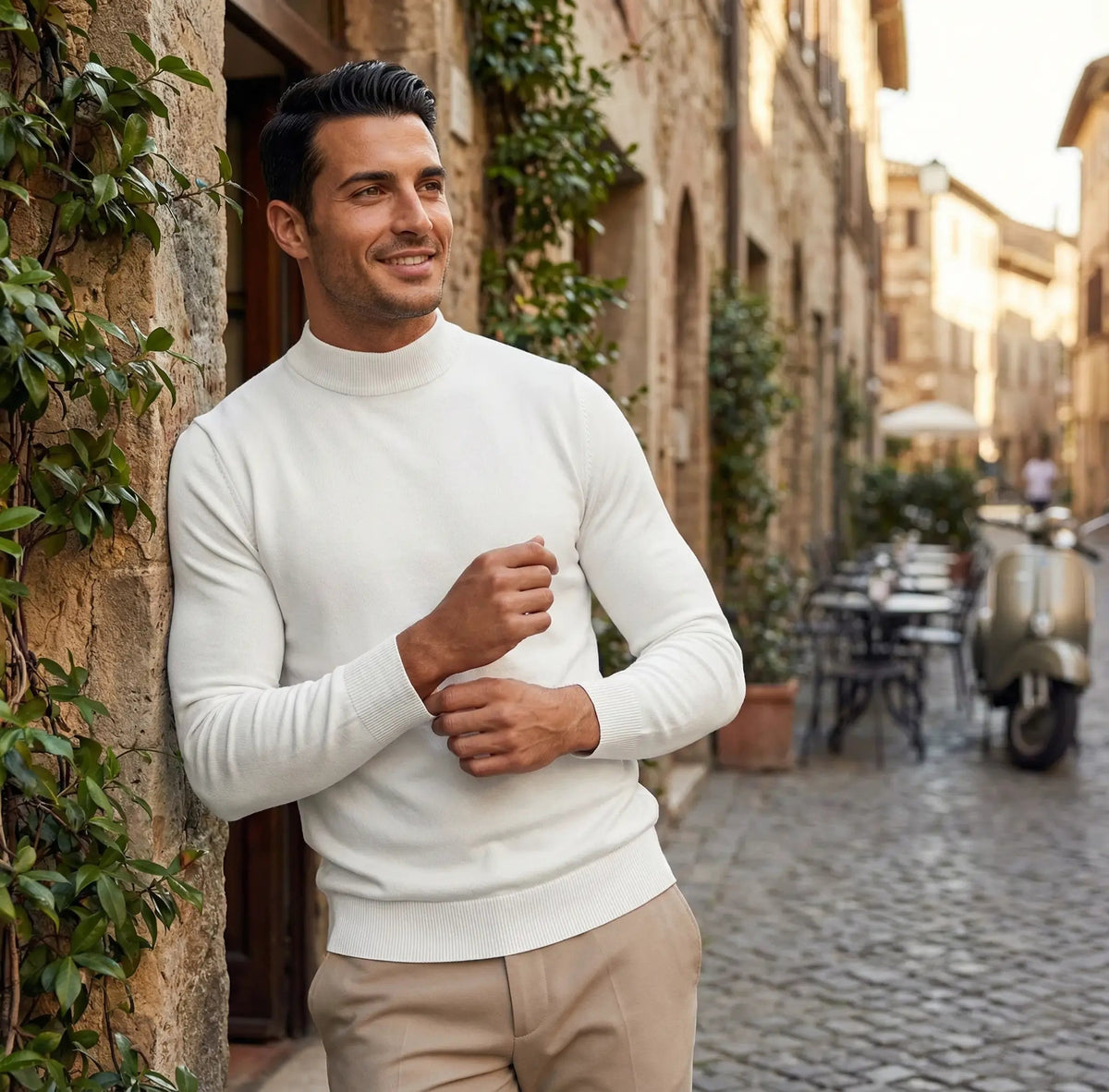 Herren-Rollkragenpullover im Slim-Fit