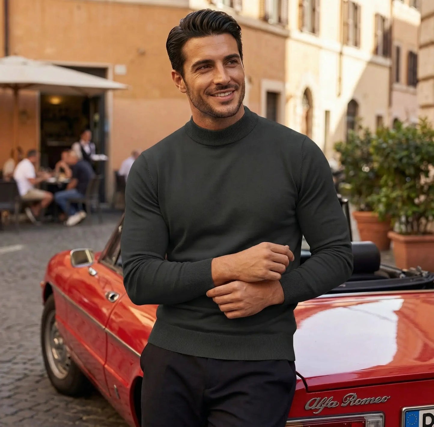 Herren-Rollkragenpullover im Slim-Fit