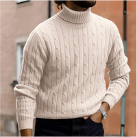 Herren-Rollkragenpullover mit Zopfmuster für den Winter