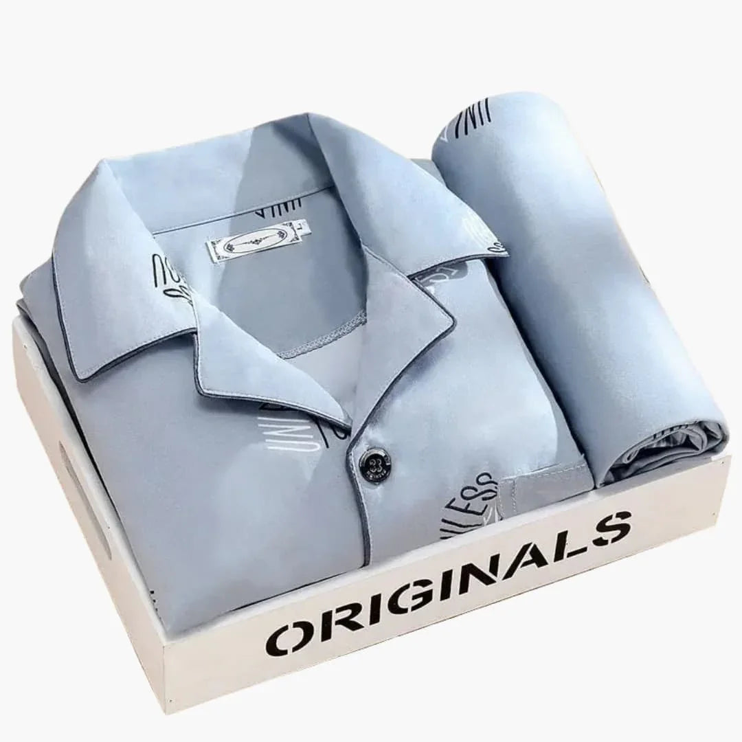 Herren-Schlafanzugset mit Hemd und langer Hose