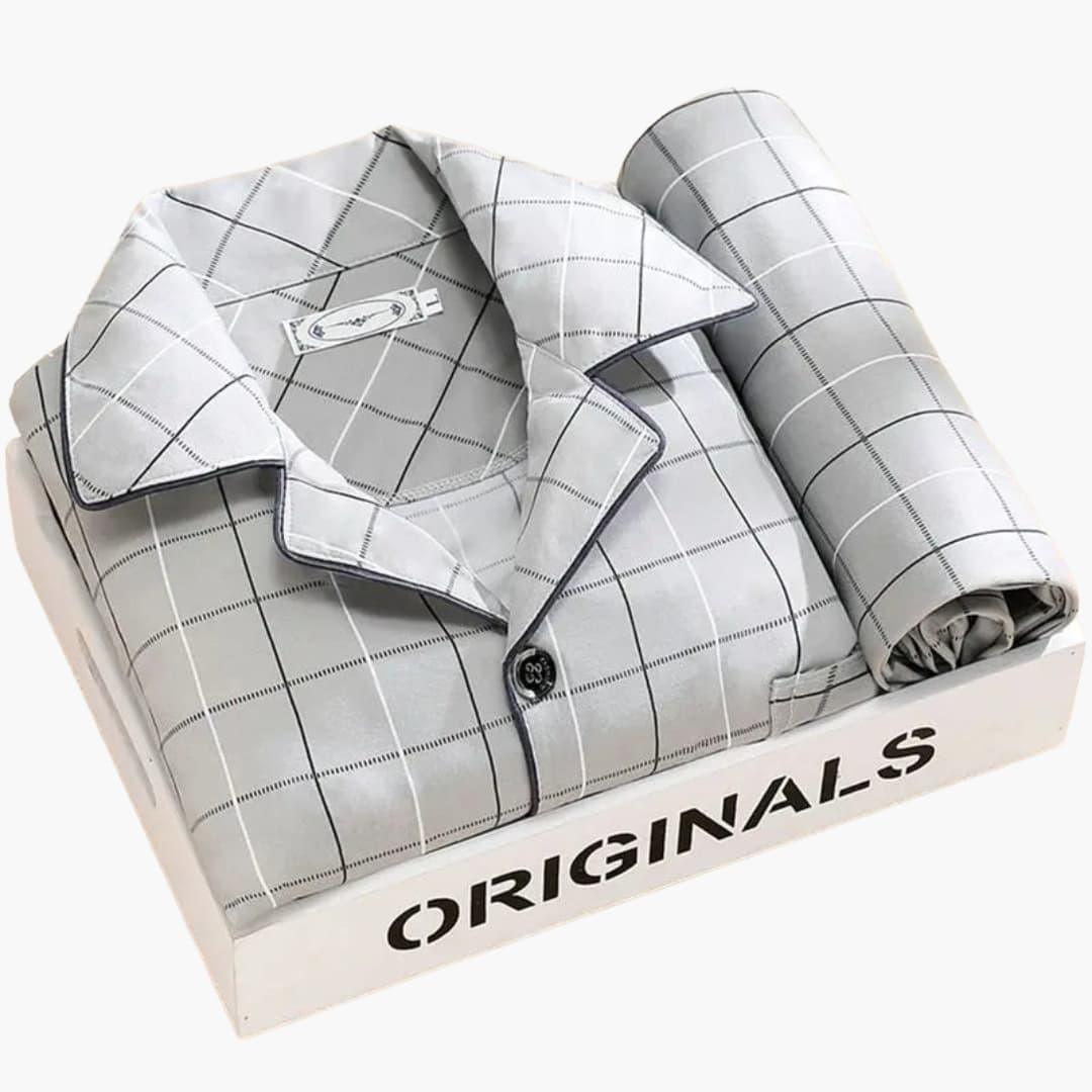Herren-Schlafanzugset mit Hemd und langer Hose