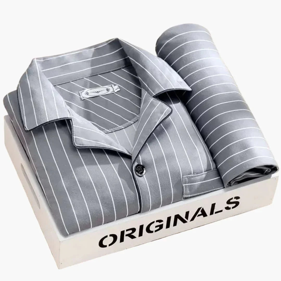 Herren-Schlafanzugset mit Hemd und langer Hose