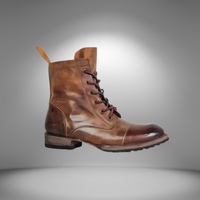 Herren-Schnürstiefel im Vintage-Western-Stil