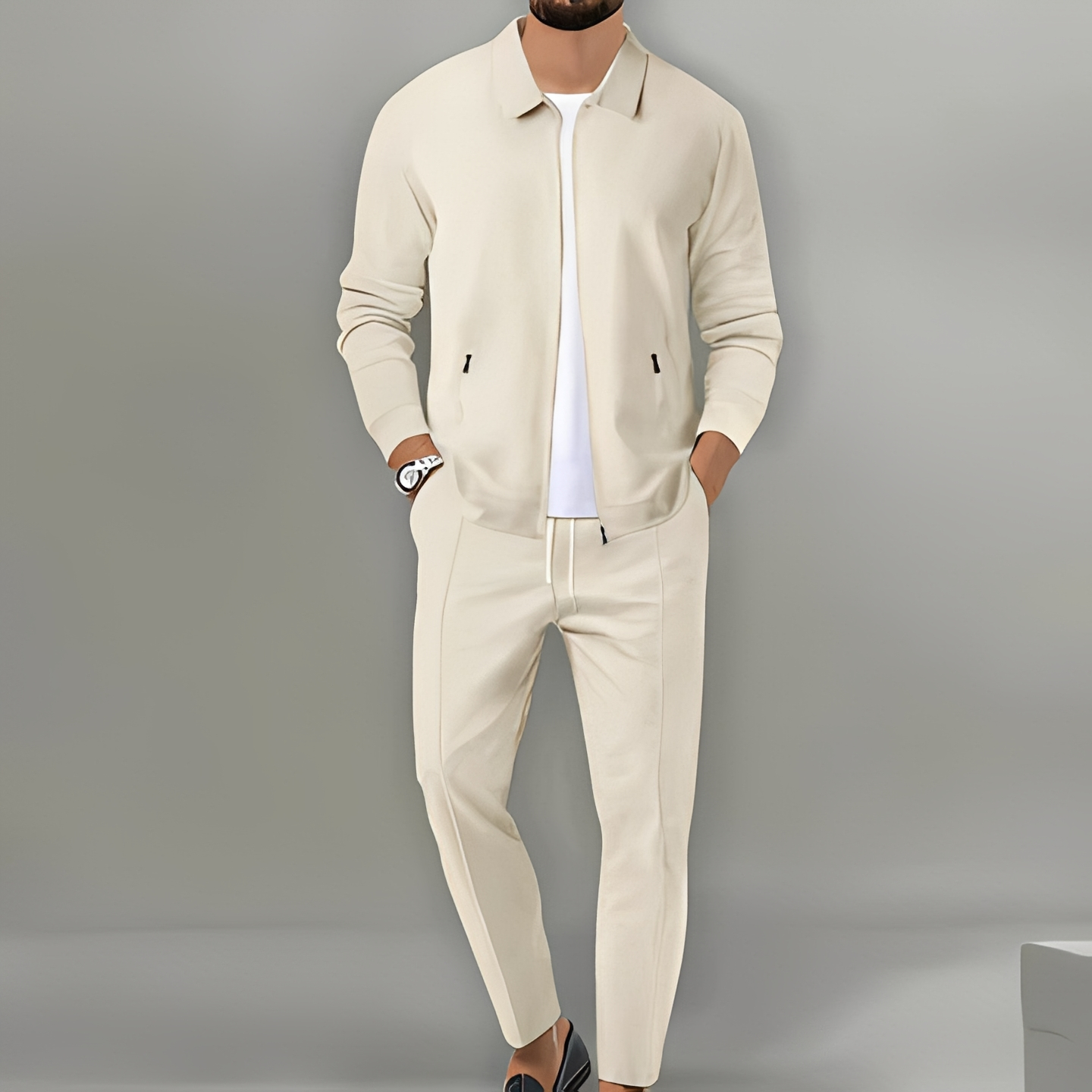 Herren-Set aus Jacke mit Reißverschluss und Hose