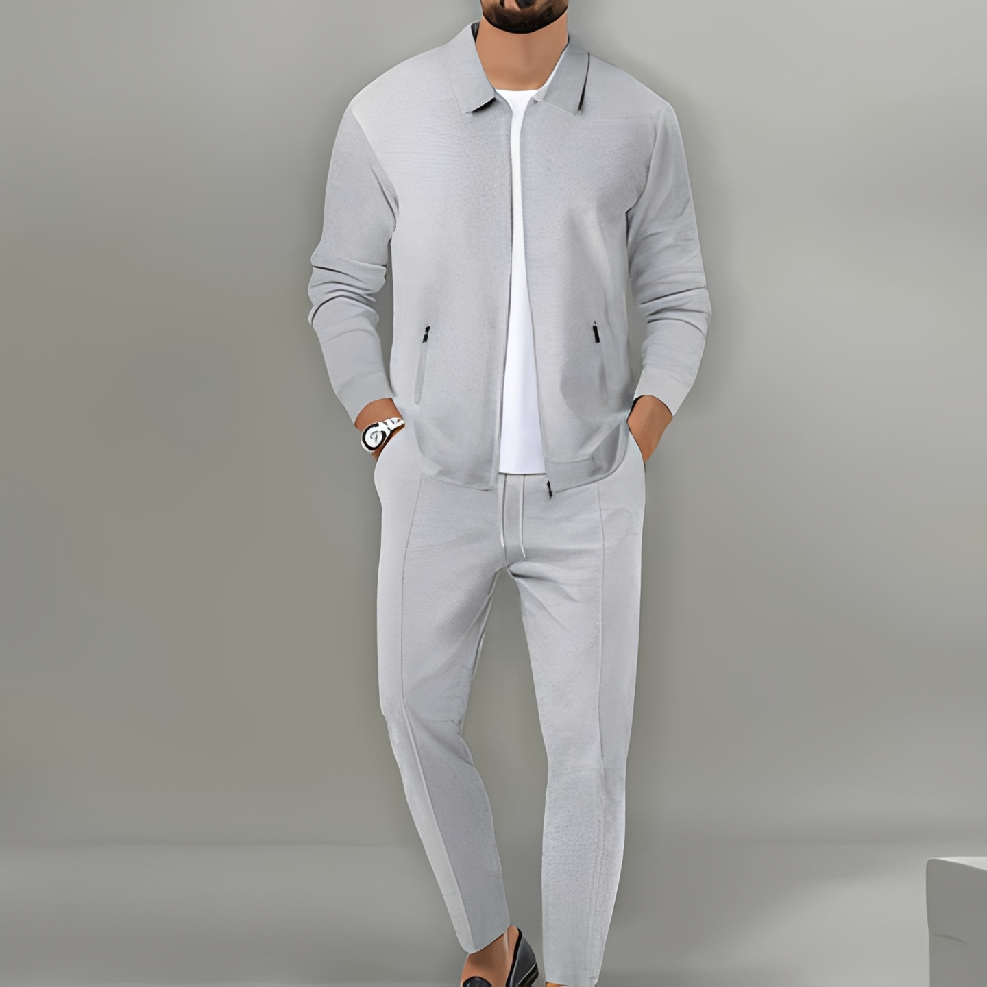 Herren-Set aus Jacke mit Reißverschluss und Hose