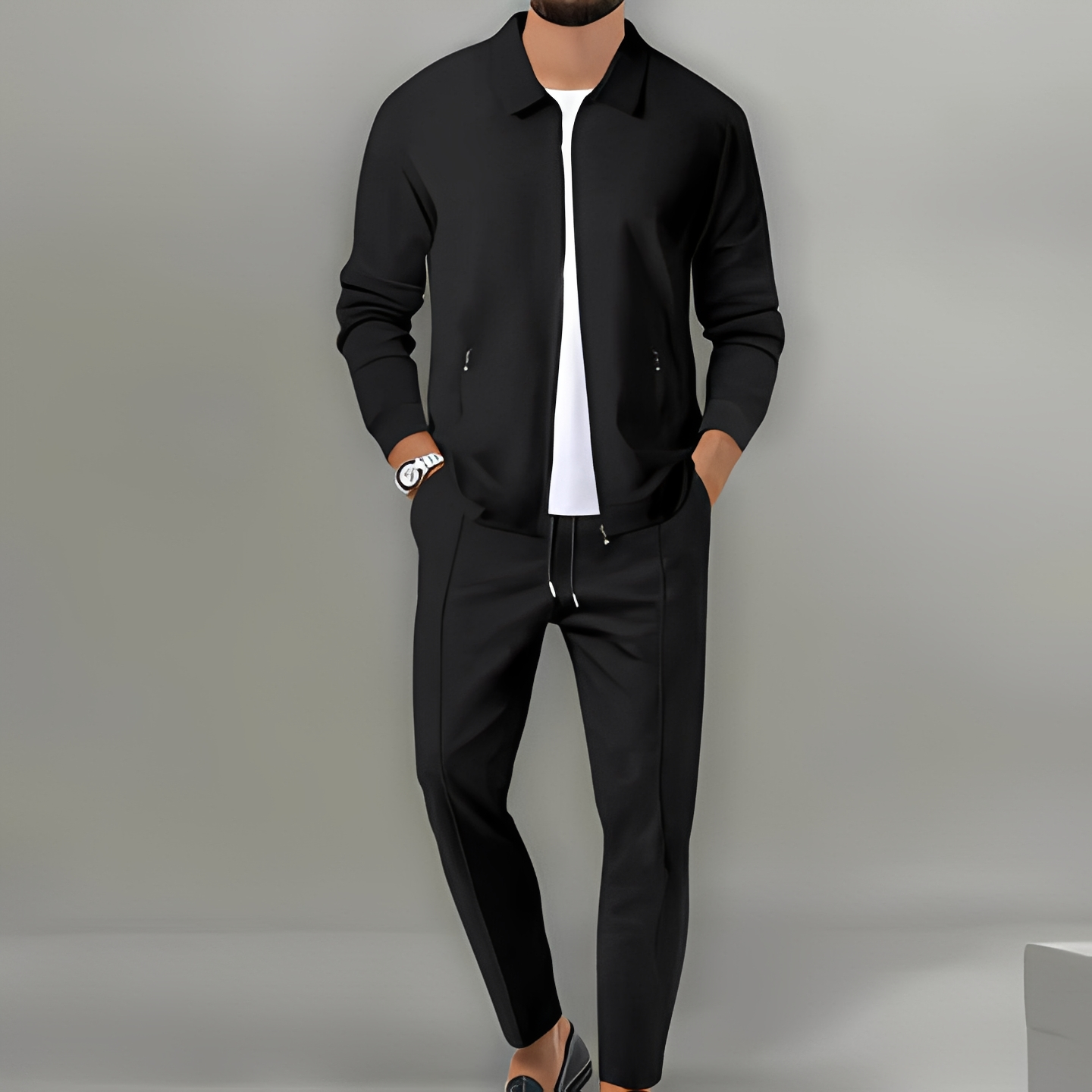 Herren-Set aus Jacke mit Reißverschluss und Hose