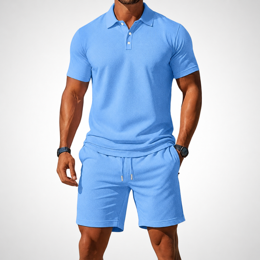 Herren-Set aus Poloshirt und Shorts aus Baumwolle für den Sommerlook