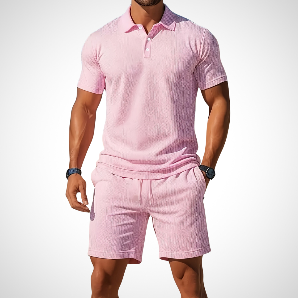 Herren-Set aus Poloshirt und Shorts aus Baumwolle für den Sommerlook