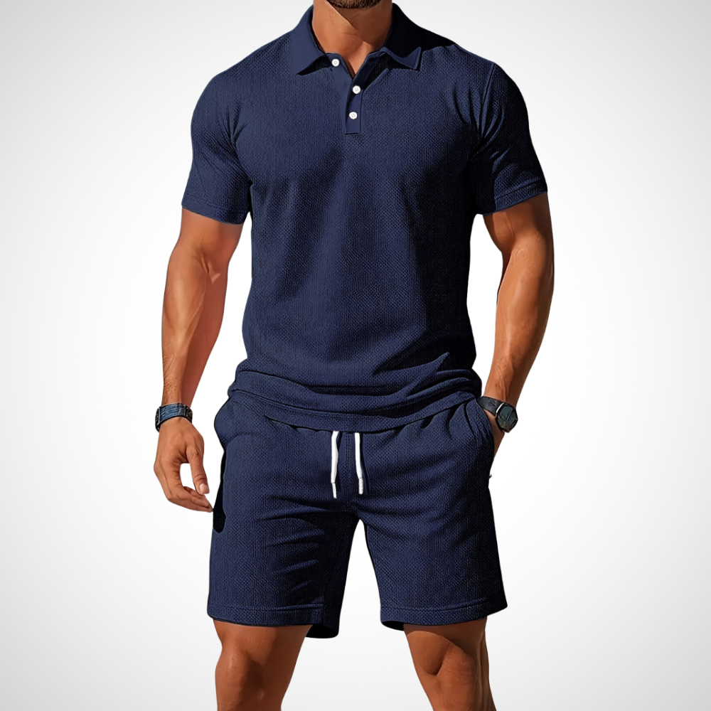 Herren-Set aus Poloshirt und Shorts aus Baumwolle für den Sommerlook