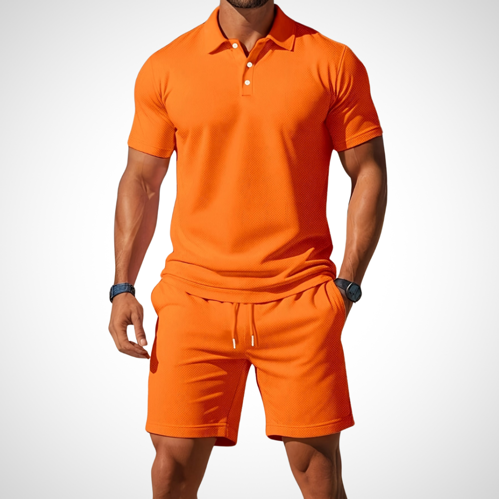 Herren-Set aus Poloshirt und Shorts aus Baumwolle für den Sommerlook