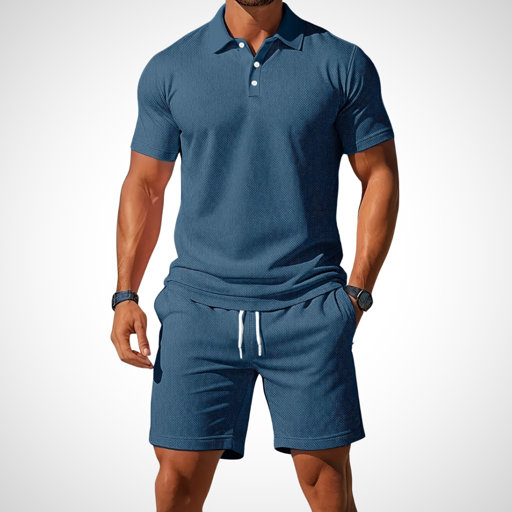 Herren-Set aus Poloshirt und Shorts aus Baumwolle für den Sommerlook