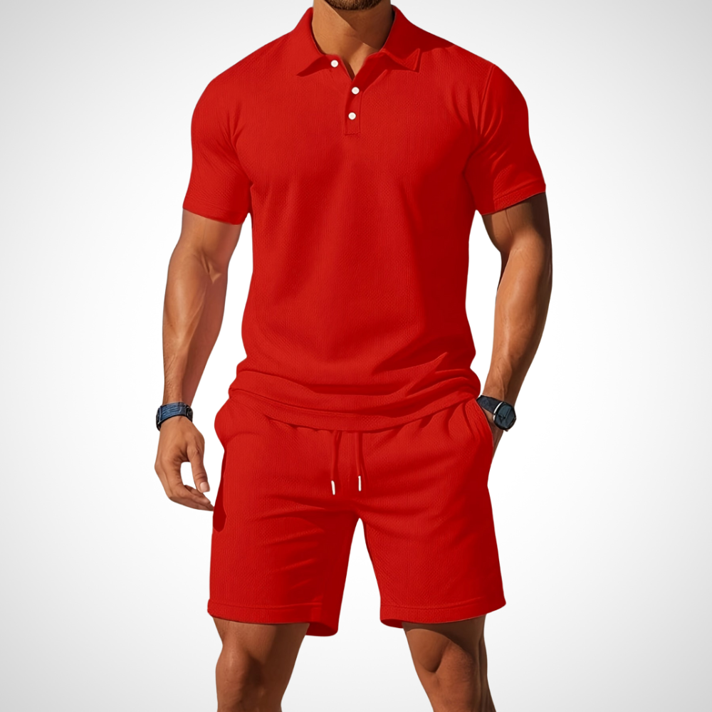 Herren-Set aus Poloshirt und Shorts aus Baumwolle für den Sommerlook