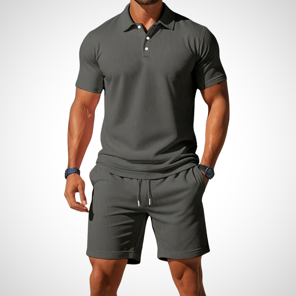 Herren-Set aus Poloshirt und Shorts aus Baumwolle für den Sommerlook