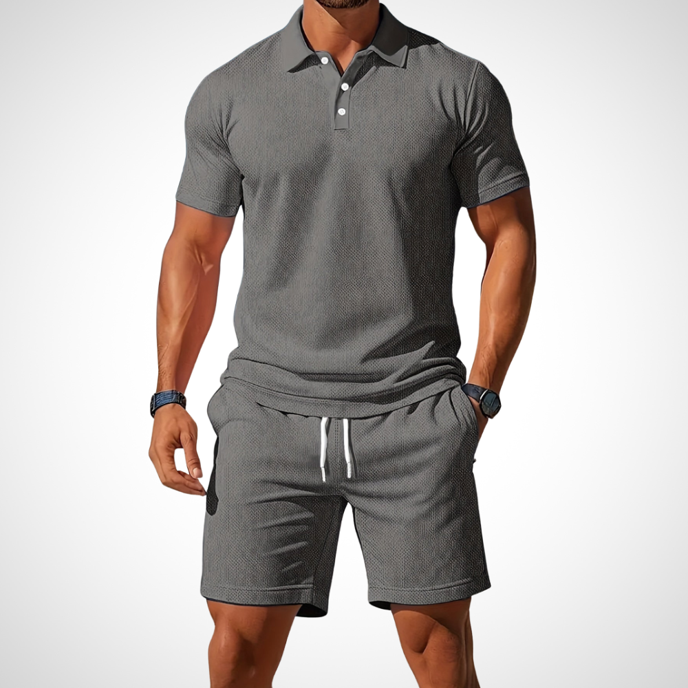 Herren-Set aus Poloshirt und Shorts aus Baumwolle für den Sommerlook