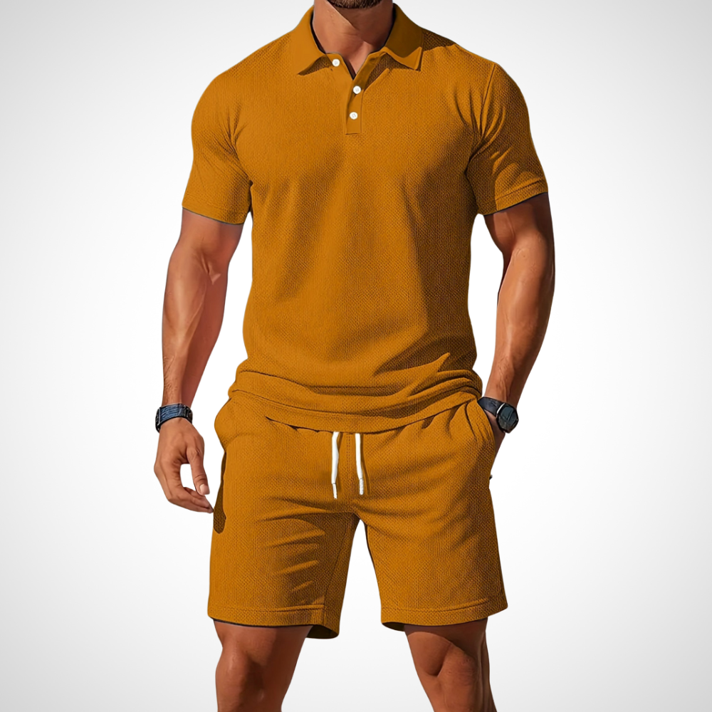 Herren-Set aus Poloshirt und Shorts aus Baumwolle für den Sommerlook