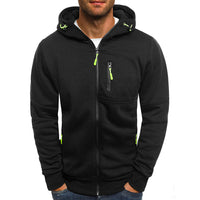Herren-Slim-Fit-Kapuzenjacke mit durchgehendem Reißverschluss