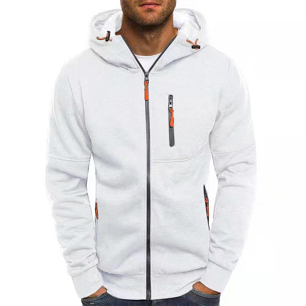 Herren-Slim-Fit-Kapuzenjacke mit durchgehendem Reißverschluss