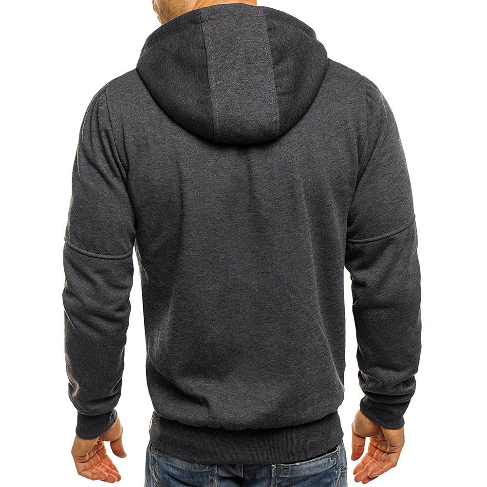 Herren-Slim-Fit-Kapuzenjacke mit durchgehendem Reißverschluss