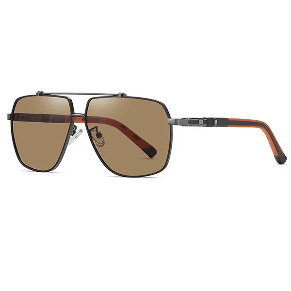 Herren-Sonnenbrille mit eckigem Rahmen und polarisierten Gläsern | Moderner Stil