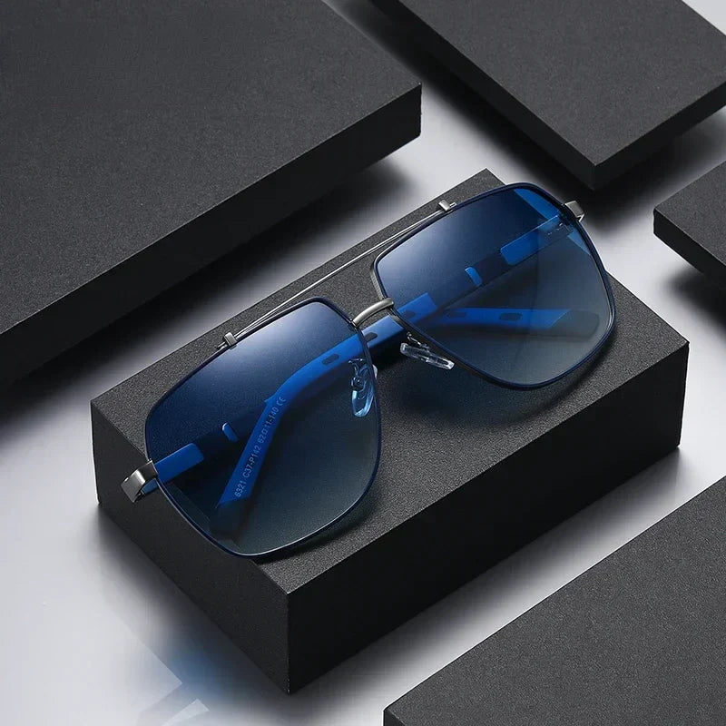 Herren-Sonnenbrille mit eckigem Rahmen und polarisierten Gläsern | Moderner Stil