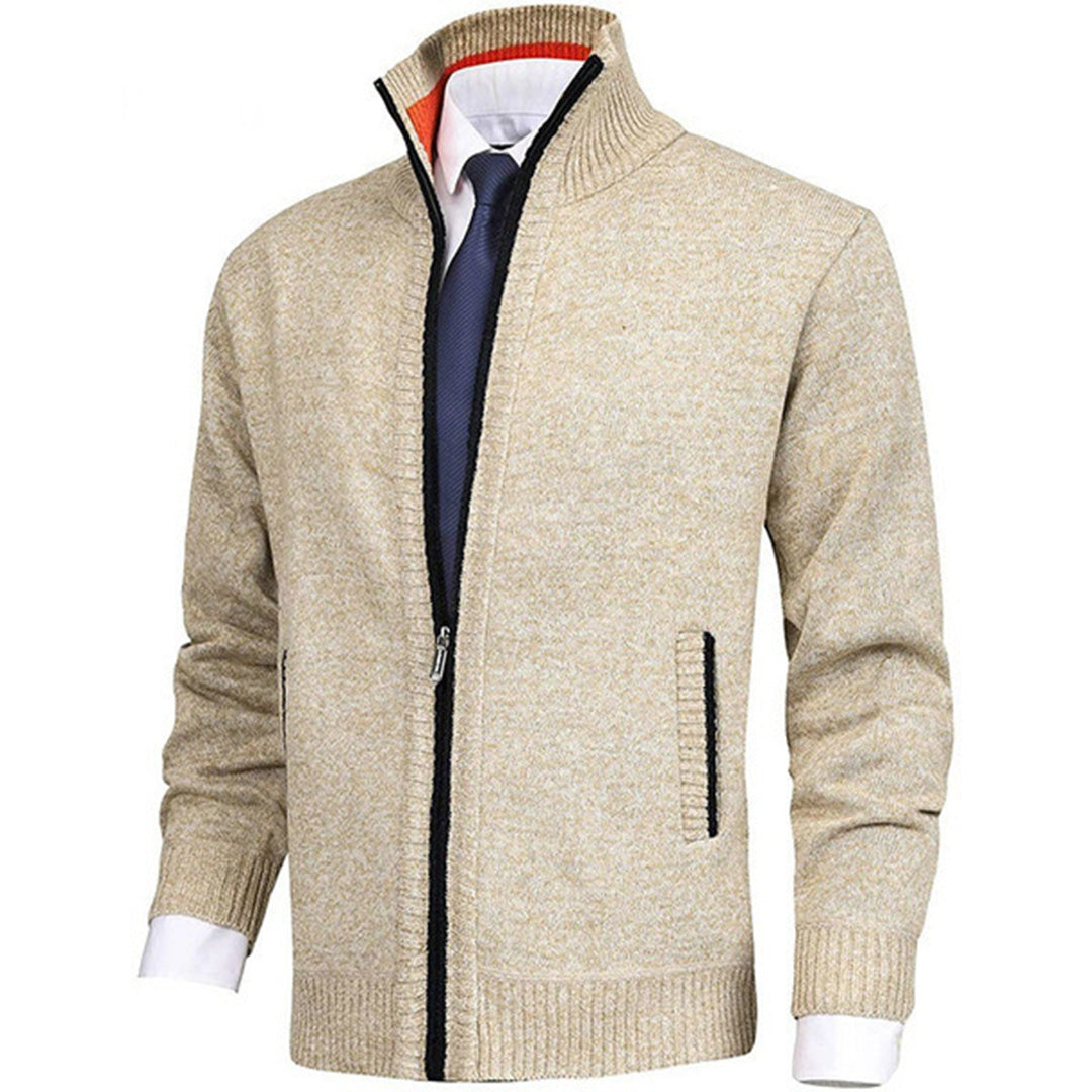 Herren-Strickjacke mit durchgehendem Reißverschluss