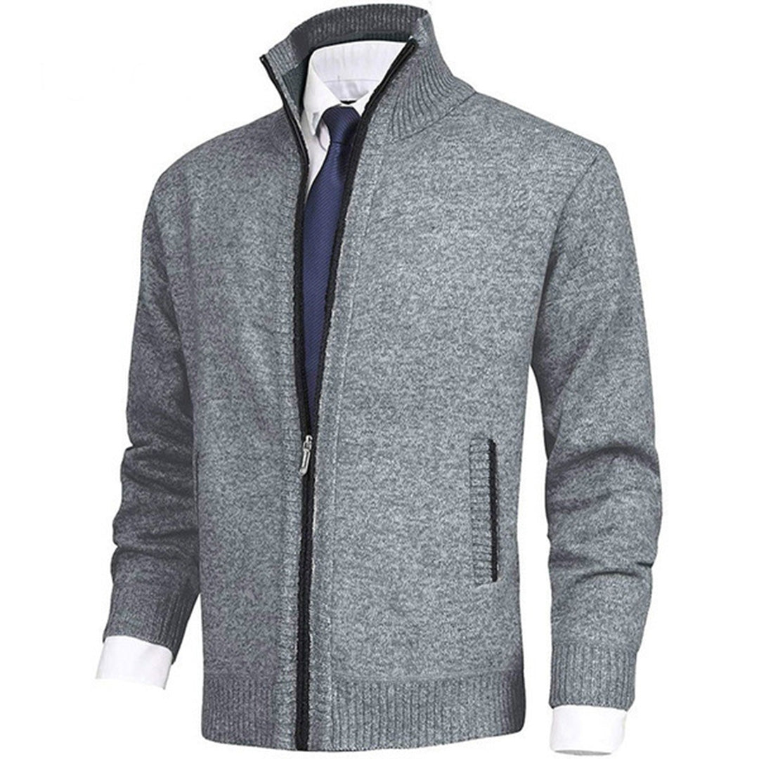 Herren-Strickjacke mit durchgehendem Reißverschluss