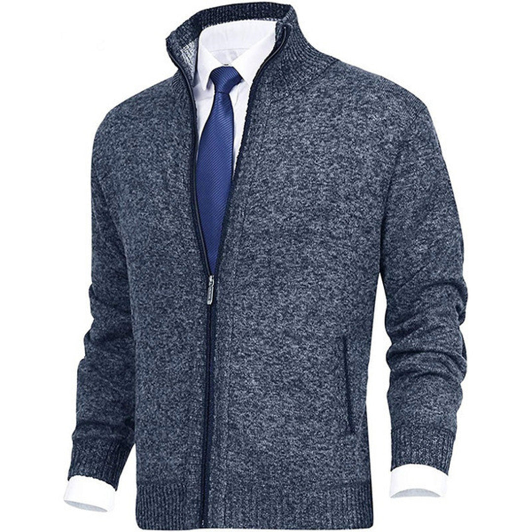 Herren-Strickjacke mit durchgehendem Reißverschluss