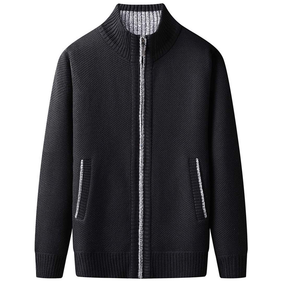 Herren-Strickjacke mit durchgehendem Reißverschluss
