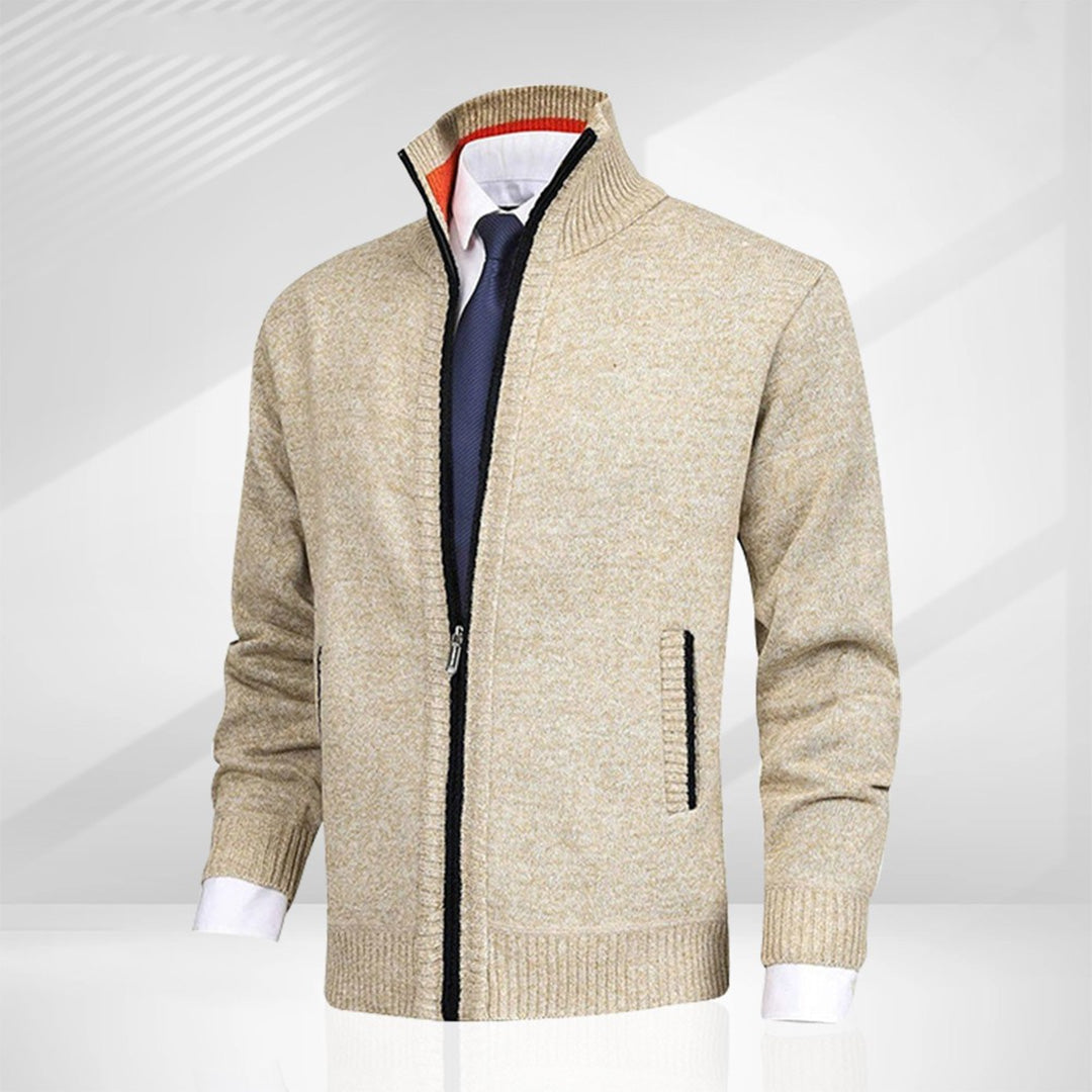 Herren-Strickjacke mit durchgehendem Reißverschluss