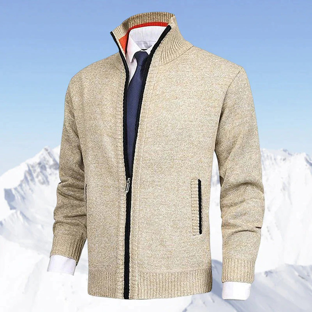 Herren-Strickjacke mit durchgehendem Reißverschluss