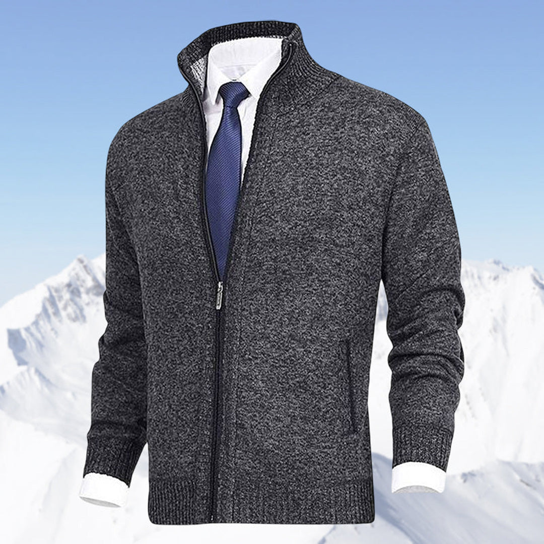 Herren-Strickjacke mit durchgehendem Reißverschluss